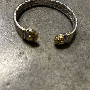 Elegant Silver and Gold Cable Bracelet